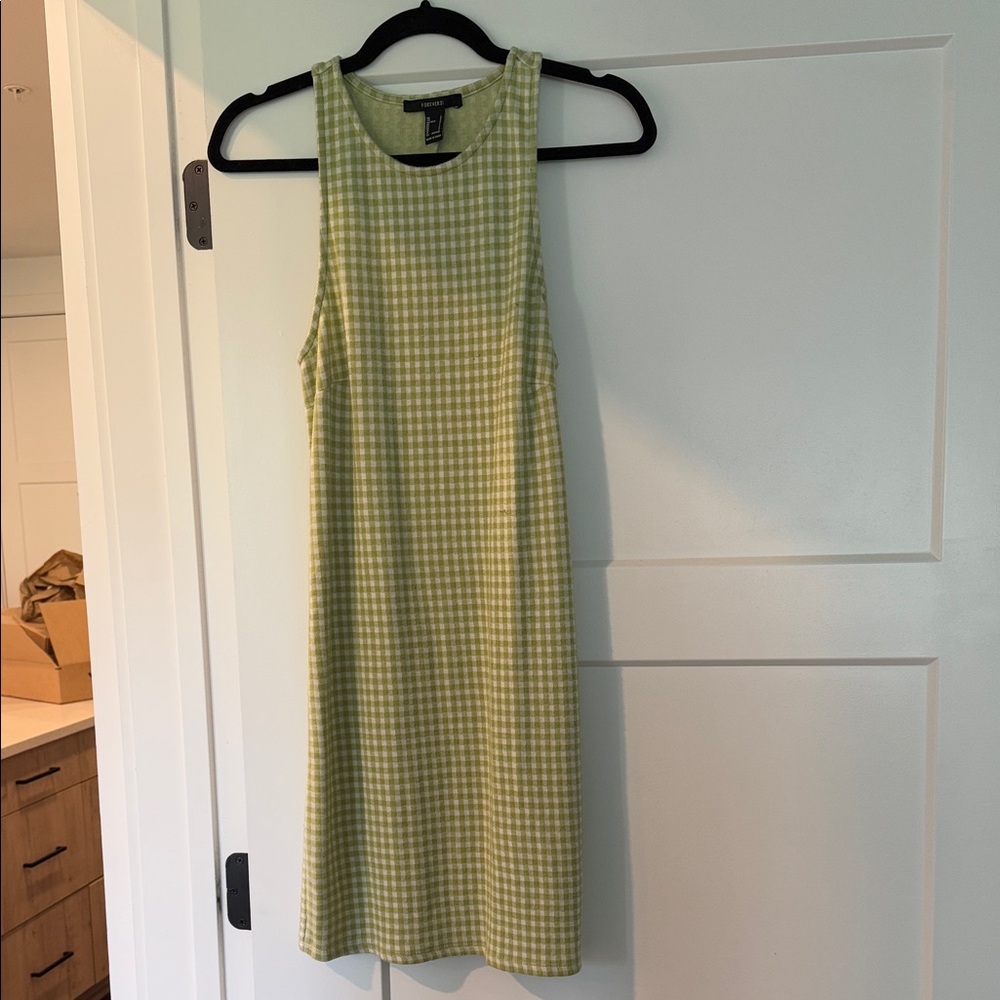 Forever 21 Green Checkered Midi Dress